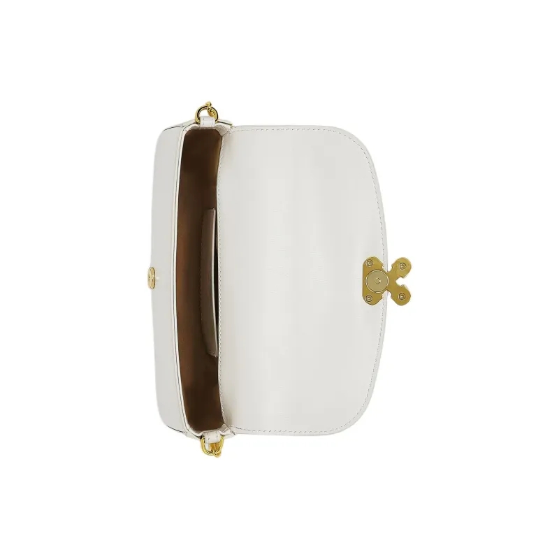 Alexander McQueen Skull Cow Leather Shoulder Bag Trumpets Women's Ivory-4