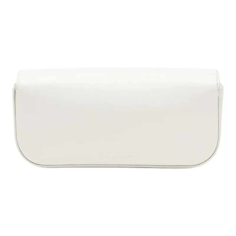 Alexander McQueen Skull Cow Leather Shoulder Bag Trumpets Women's Ivory-3
