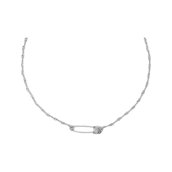 Chrome Hearts 18K White Gold, Diamond Necklaces Unisex Silver