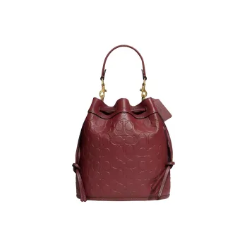 COACH Field Leather Crossbody Bag Shoulder Bag Bucket Bag Handbag Small Size Women's Maroon