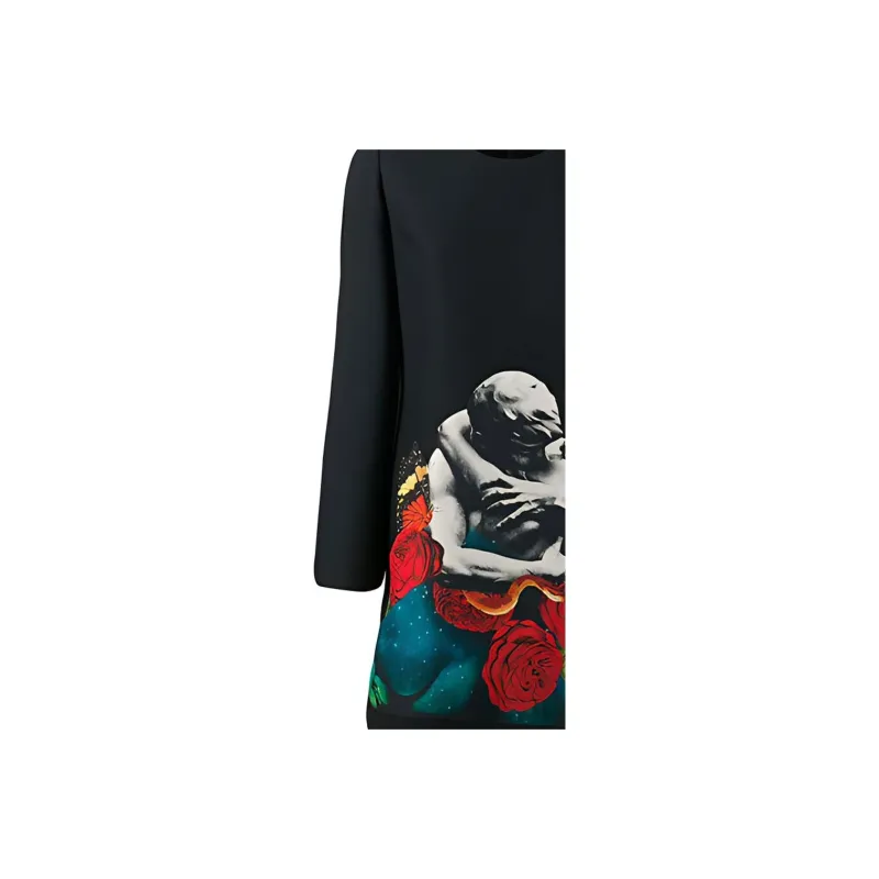 Valentino Long Sleeved Dress Women's Black-4