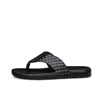 AIPSEN Flip Flops Men's Black Square