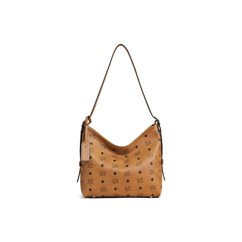 ST&SAT Synthetic Leather Tote Hobo Bag, Shoulder Bag Women's Brown Black-0