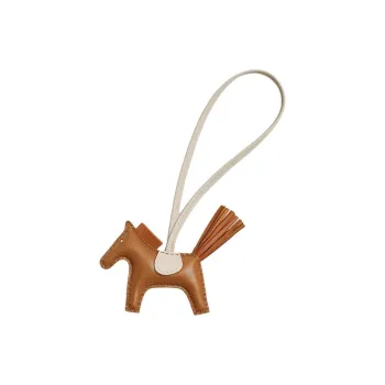 HERMES Rodeo Milo Lambskin Bag Charm Bag Merch Trumpets Unisex Gold Gingerbread