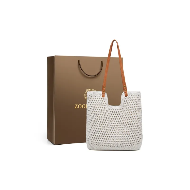 ZOOLER Cotton Rope Woven Versatile Practical Shoulder Bag Women's Multicolor-0