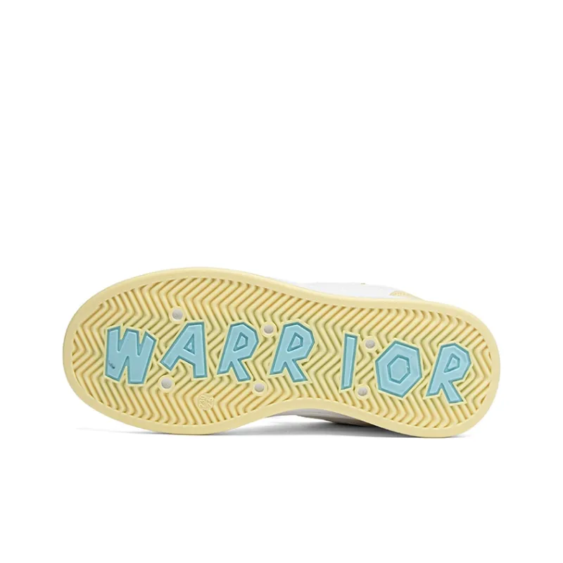 Warrior Abrasion Resistant Height Increasing Low Top Skateboard Shoes Women's White Yellow Moon-5