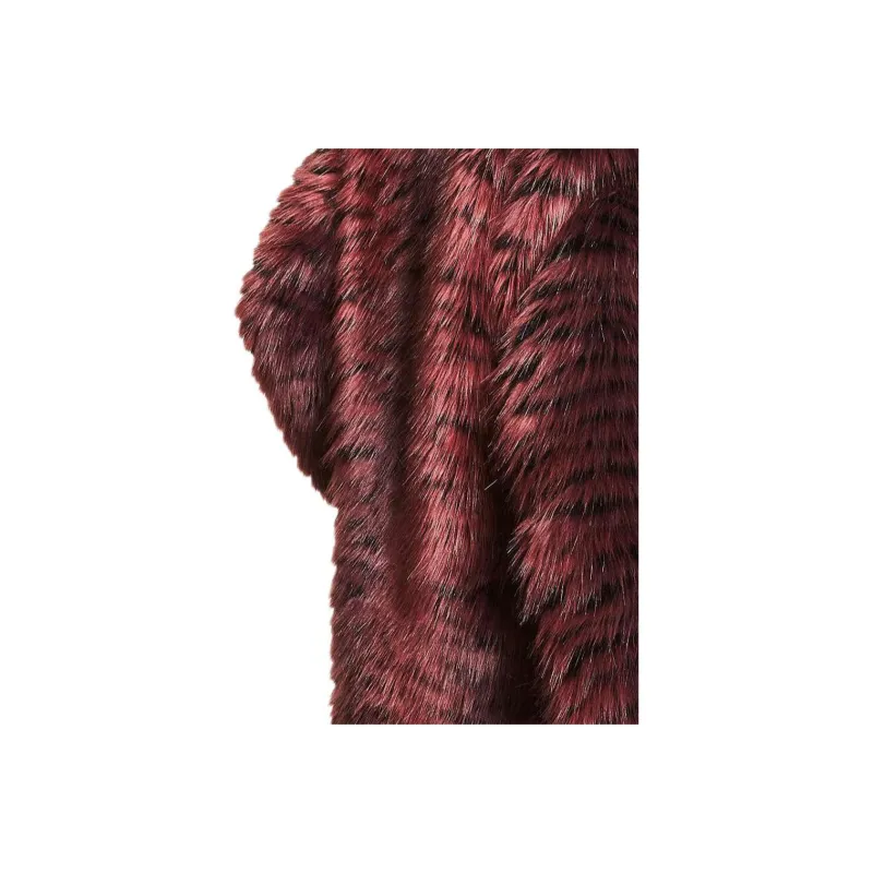 MICHAEL KORS Tiger Print Faux Fur Coat Coats Women's Red-5
