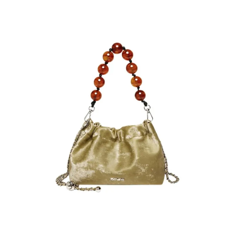 15 MINS Cow Leather Cloud Bag, Shoulder Bag, Crossbody Bag Trumpets Women's Graphite Black/Milkshake White/Olive Green-11