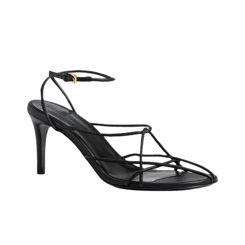 KHAITE Loulou One Strap Sandals 7.5cm Women's Black-2