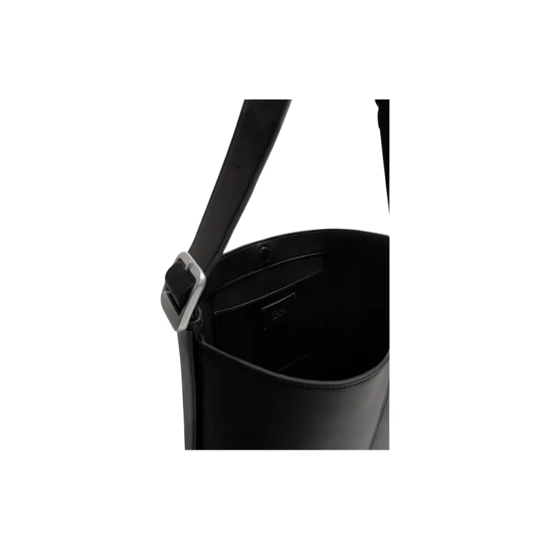 ZARA Polyurethane Shoulder Bag Men's Black-3