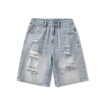 Tonlion Denim Shorts Men's Light Blue
