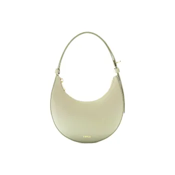 Furla Delizia Leather Hobo Bag Shoulder Bag Mini Women's Light Sage Green