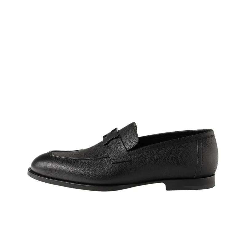 HERMES Honore Casual Shoes 2cm Men's Black-0