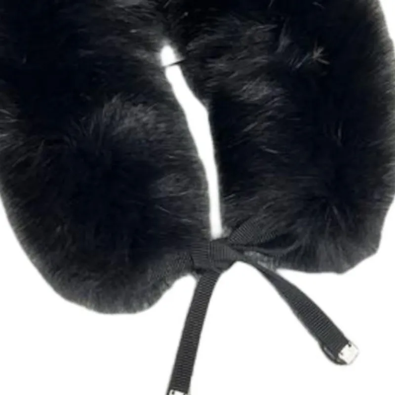 Moncler 100% Fox Hair Shawls Women's Black-1