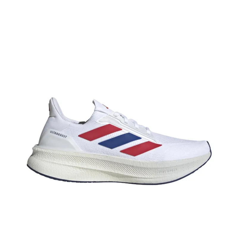 Adidas ULTRABOOST 5X Anti Slip Wear Resistant Low Top Casual Running Shoes Men's White Red-1