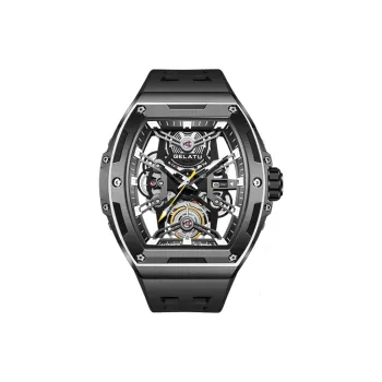 GELATU Automatic Mechanical Movement Watch Men's Watches Black Dial