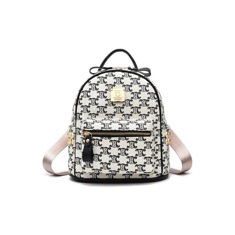 Teddy Bear Collection PU Backpack Women's Black/Coffee-0