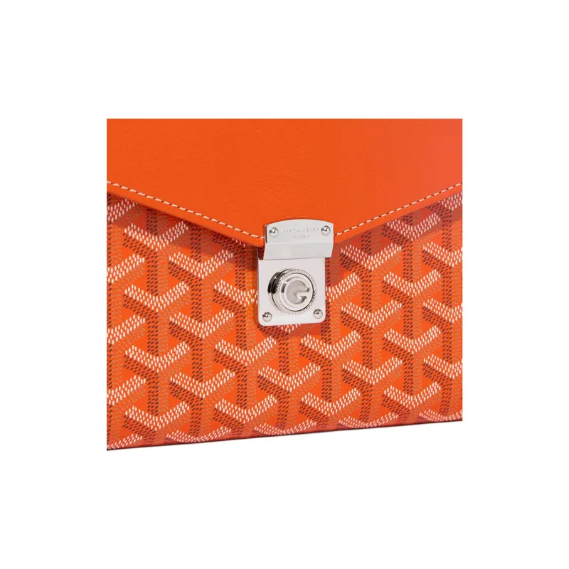 GOYARD Canvas With Calfskin Shoulder Bag, Crossbody Bag Women's Orange-5