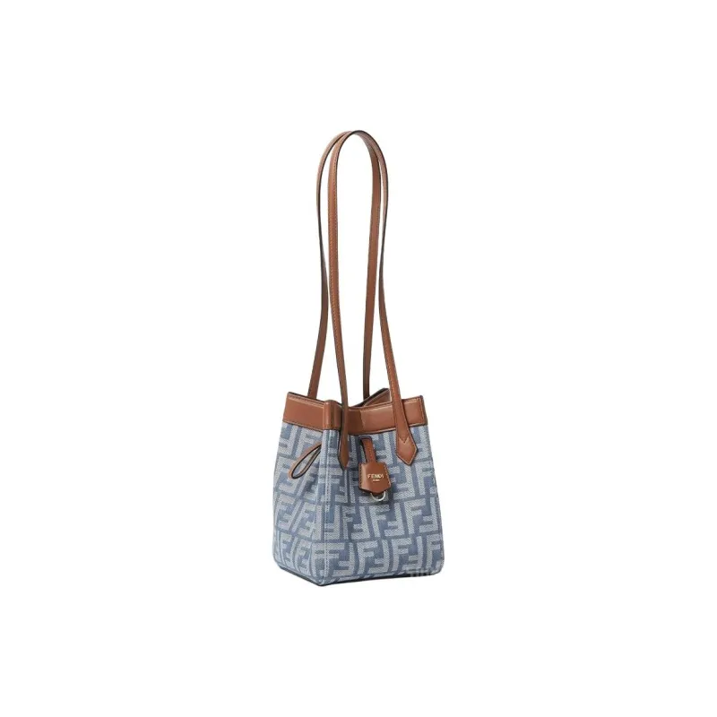 FENDI Origami Jacquard Shoulder Bag Mini Women's Blue-1