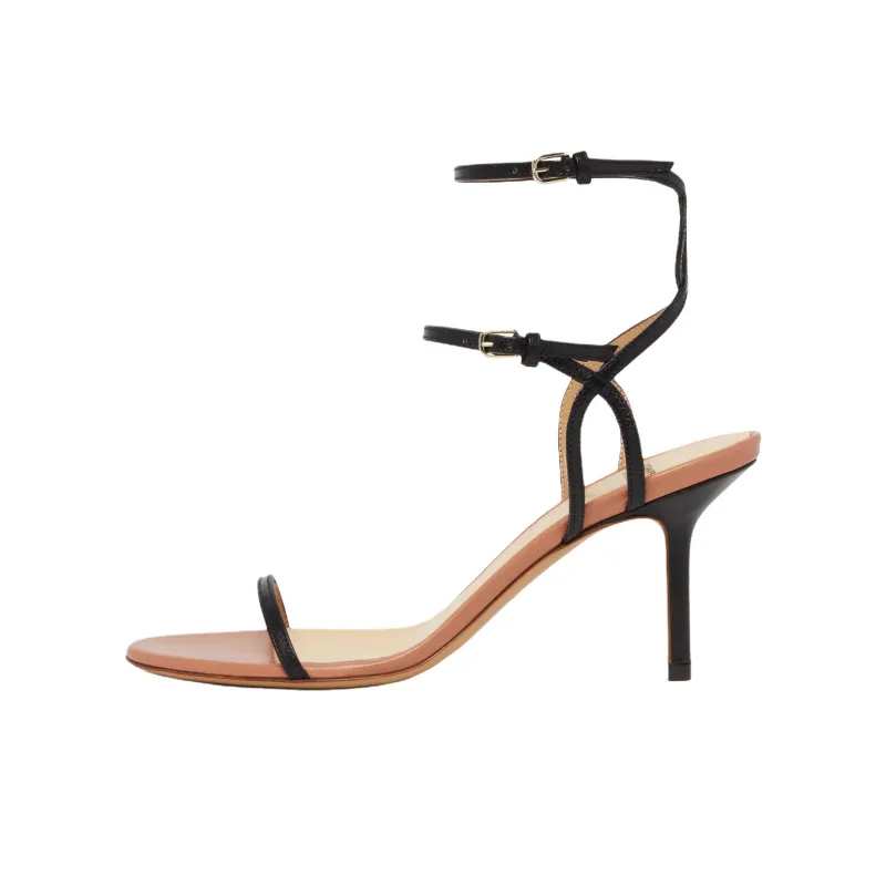 FRANCESCO RUSSO One Strap Sandals 7.5cm Women's Black-0