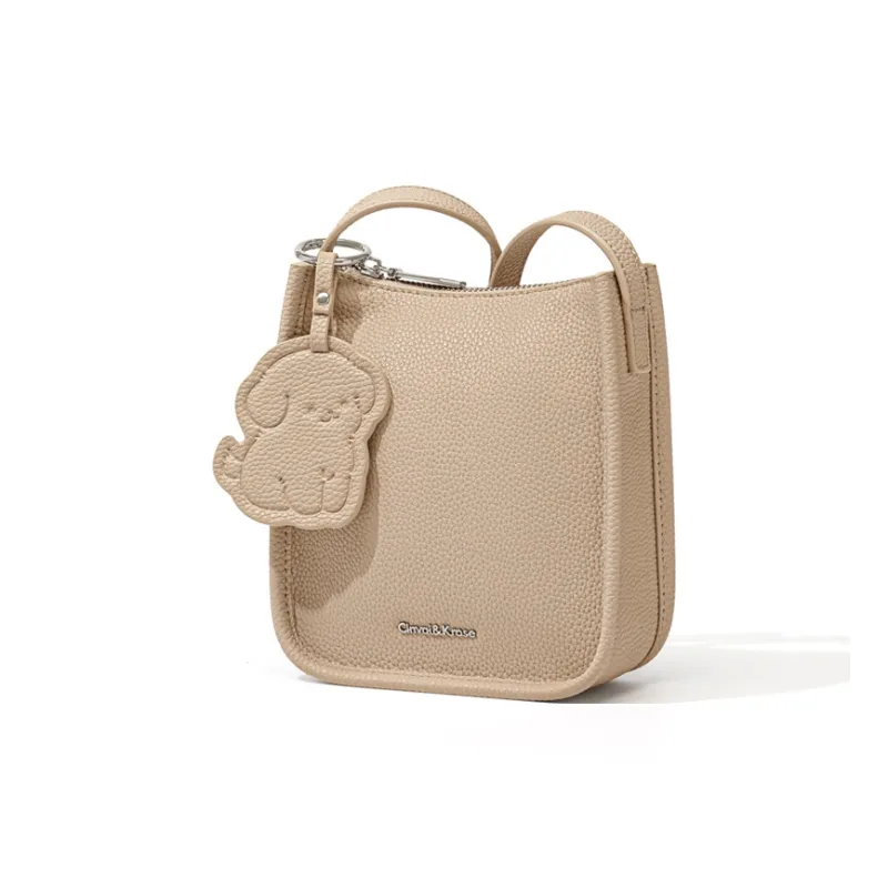 CinvaiKrose Cow Leather Shoulder Bag, Crossbody Bag, Summer Cell Phone Pouch, Small Bag Trumpets Women's Ecru/Khaki-6