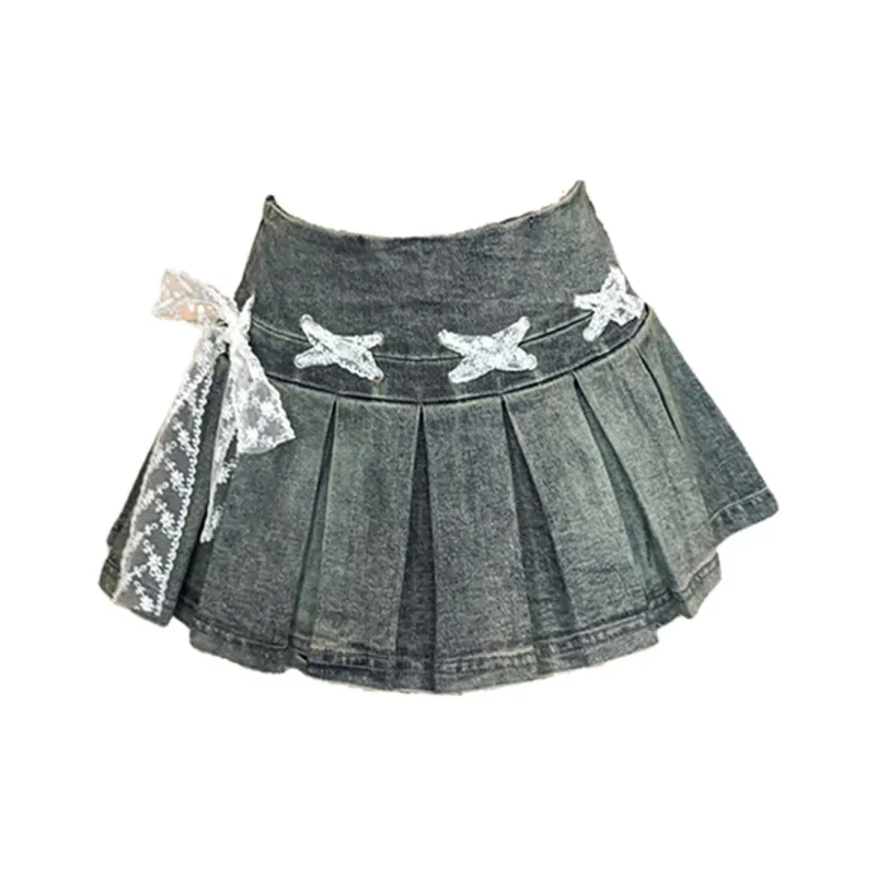 COVER TIME Denim Short Skirts Women's-0
