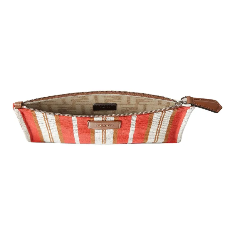 FENDI Canvas Clutch Trumpets Women's Red-2