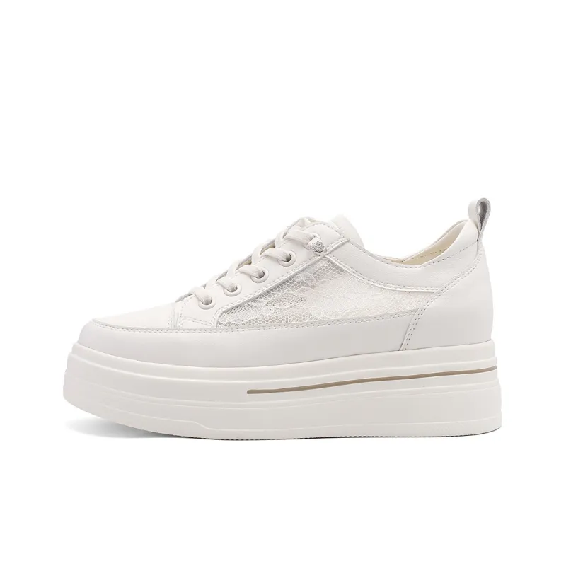 RED DRAGONFLY Women's Trendy Sneakers & Casual Shoes Women's White Platform Height Increasing Breathable-1