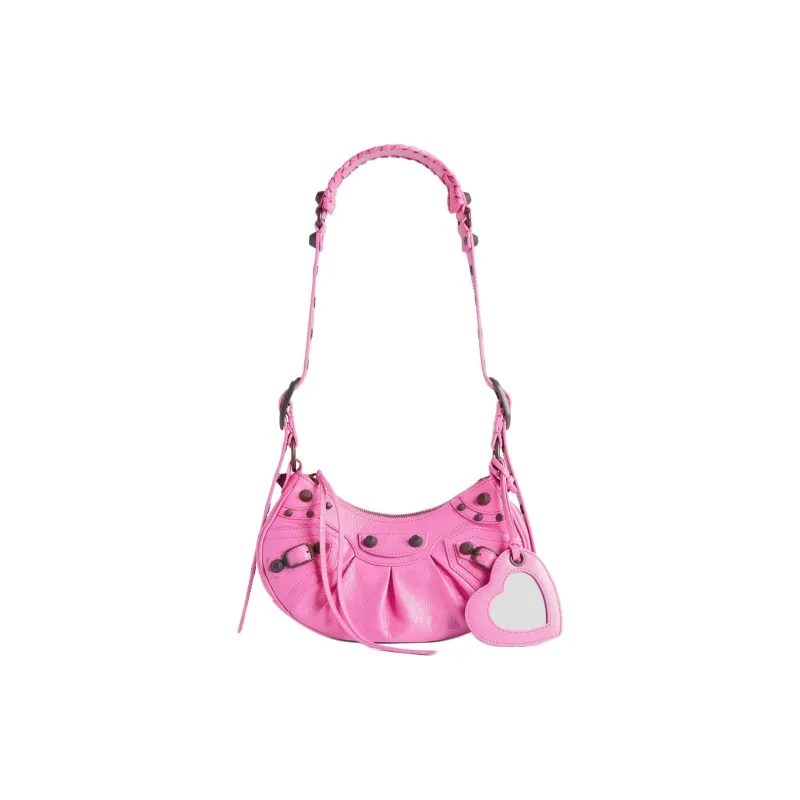 Balenciaga Le Cagole Lambskin Shoulder Bag Mini Women's Bright Pink-0