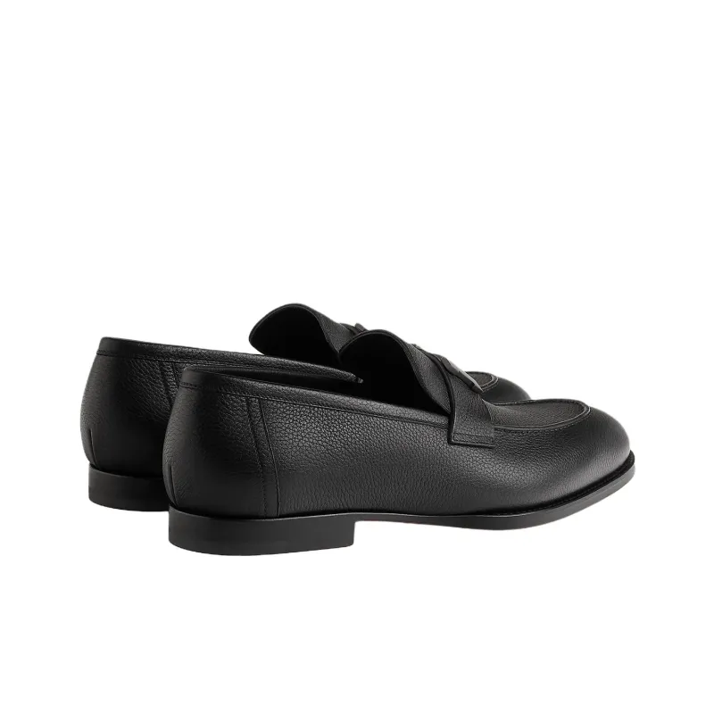 HERMES Honore Casual Shoes 2cm Men's Black-2
