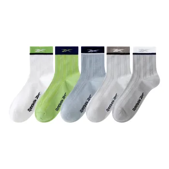 Reebok Mid Calf Socks Unisex 5 Pack Mixed Color