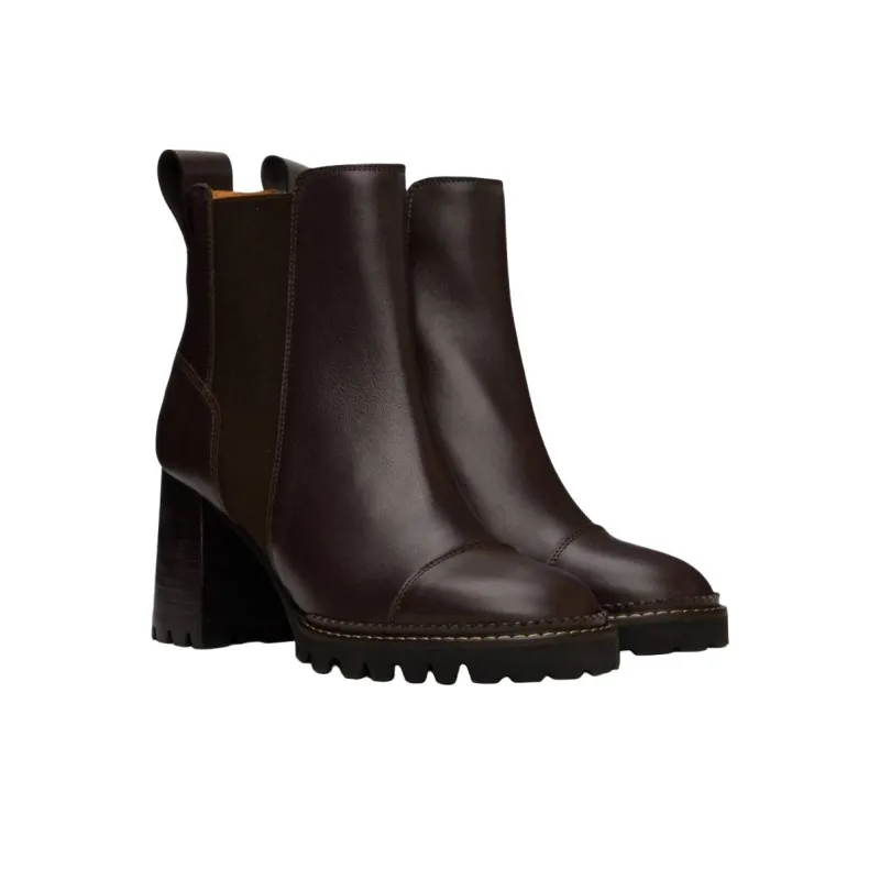 See By Chloe Mallory Short Chelsea Boots 7.6cm Women's Brown-2