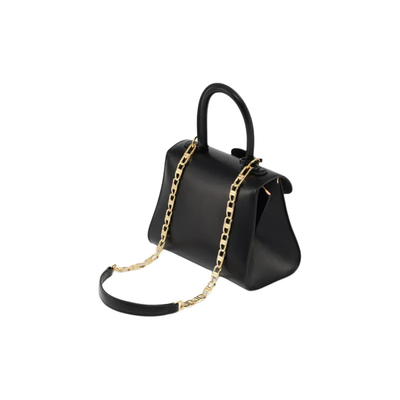 Delvau Calfskin Bag Strap Unisex Black-1