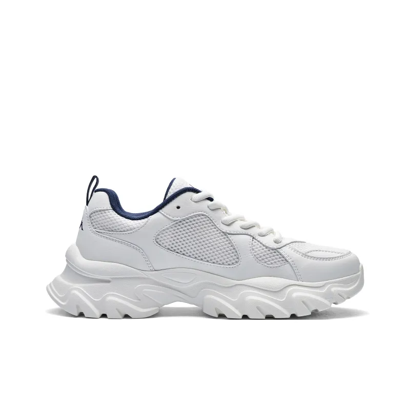 Kappa Back to Back Height Increasing Support Low Top Chunky Sneakers Unisex White Dark Blue-1