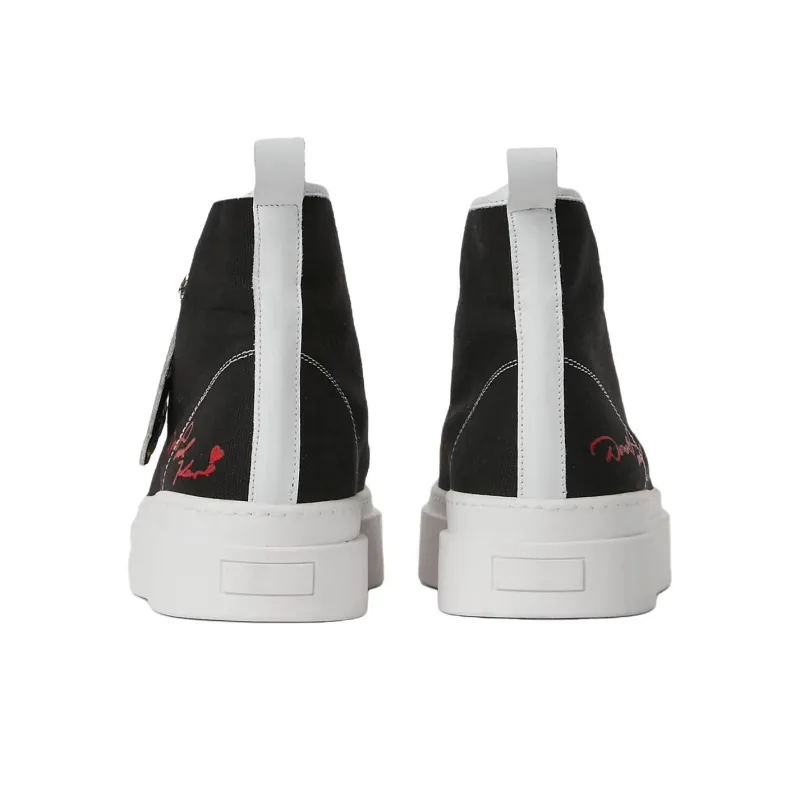 Disney x KARL LAGERFELD Kl Maxi Vi High Top Canvas Shoes Men's Black-3