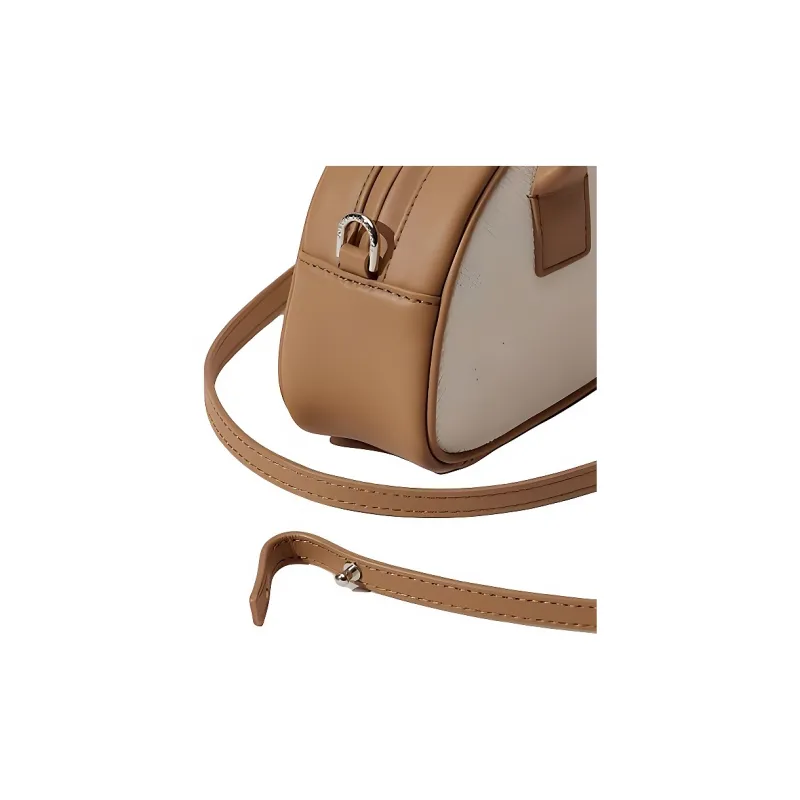 JOSEPH&STACEY Cotton Shoulder Bag Crossbody Bag Handbag Women's Ivory With Mountain Walnut Brown-2