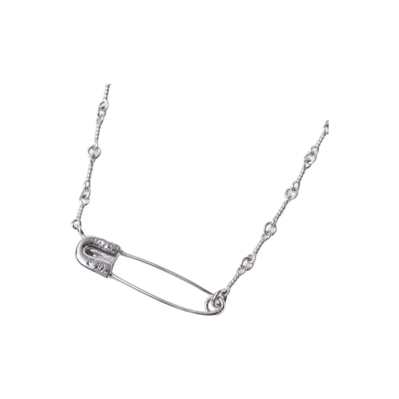 Chrome Hearts 18K White Gold, Diamond Necklaces Unisex Silver-3