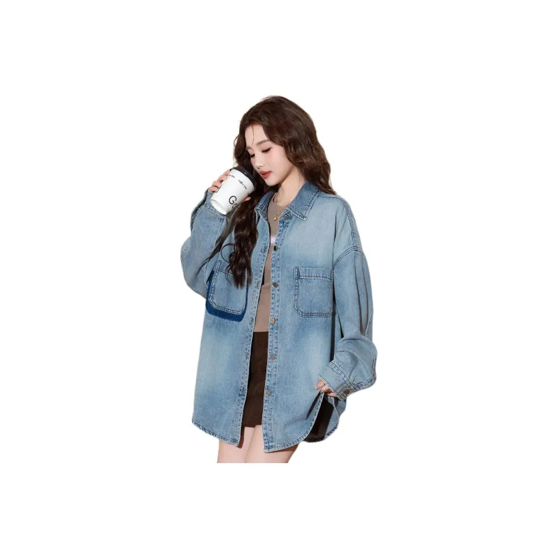 Tonlion Denim Jackets Women's Light Blue-0