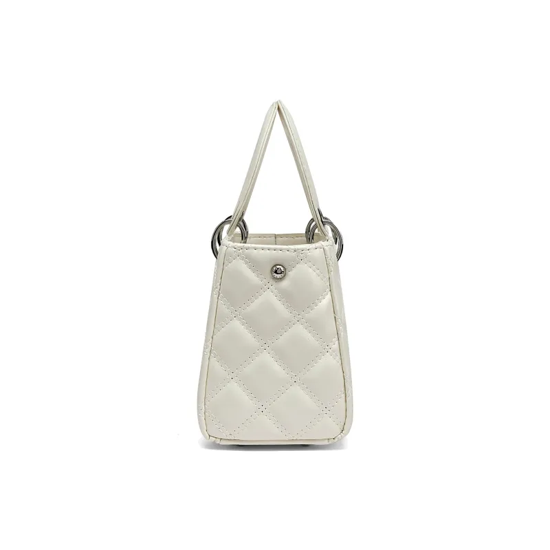 CORALDAISY Synthetic Leather Shoulder Bag, Crossbody Bag, Lady Dior Bag, Handbag Women's Monroe Black/White Sticky Rice-9