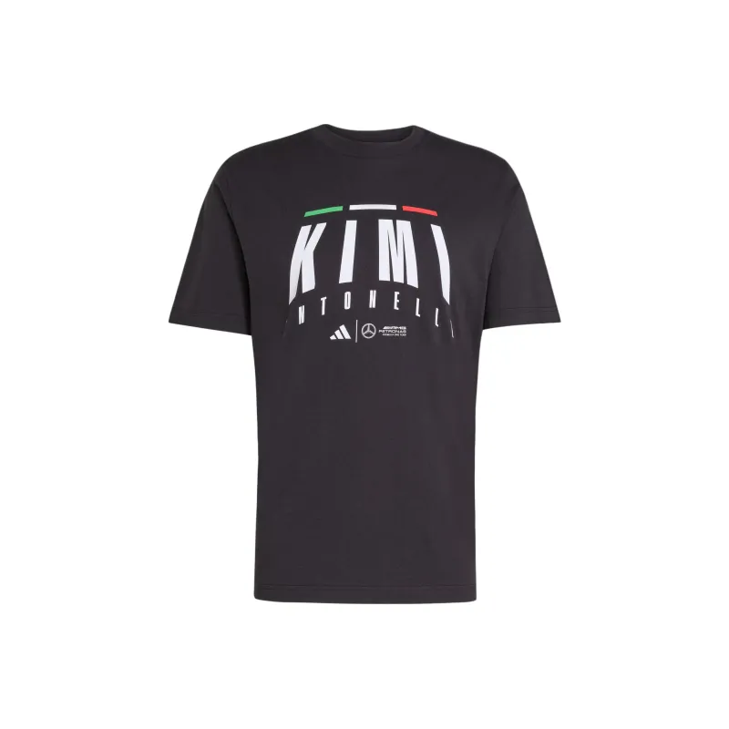 Adidas MERCEDES AMGTEAM SS25 PETRONAS FORMULA ONE KIMI ANTONELLI T Shirt Men's Black-0