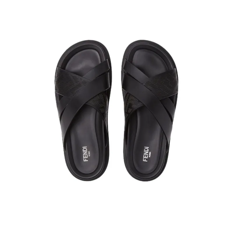 FENDI Slip Resistant Slide Slippers Men's Black-2