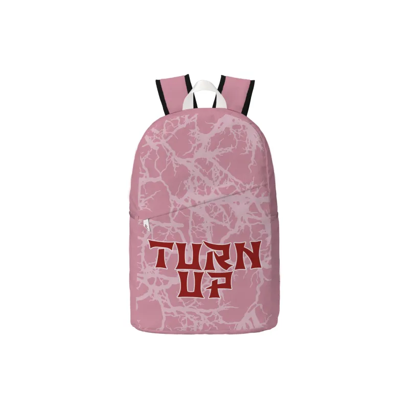 TURN UP Polyester Backpack Unisex Gray Pink-0