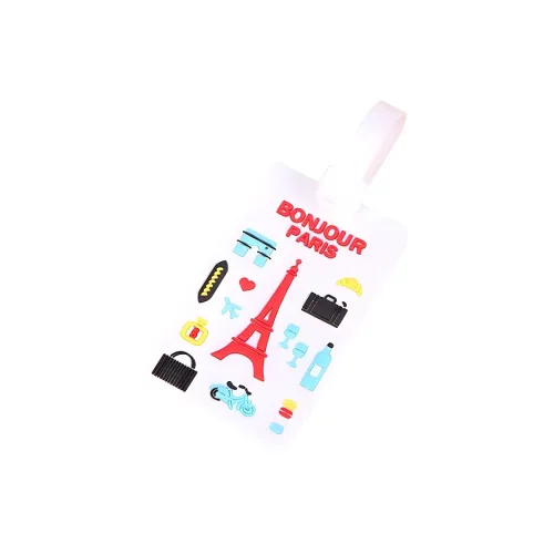 PU Luggage Tag Unisex White Iron Tower
