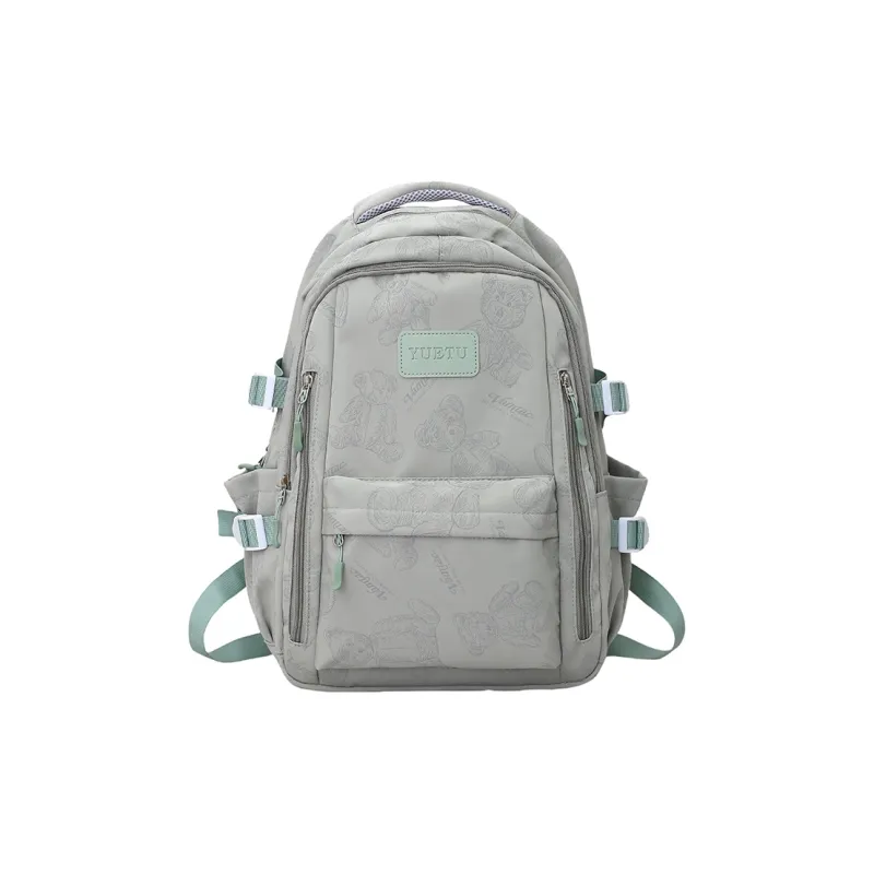 WICKBUEN Nylon Backpack Unisex Ecru/Black/Gray/Purple-19