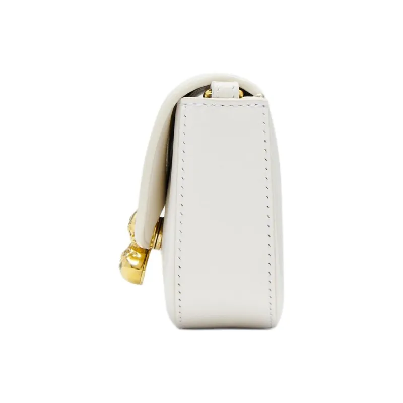Alexander McQueen Skull Cow Leather Shoulder Bag Trumpets Women's Ivory-2