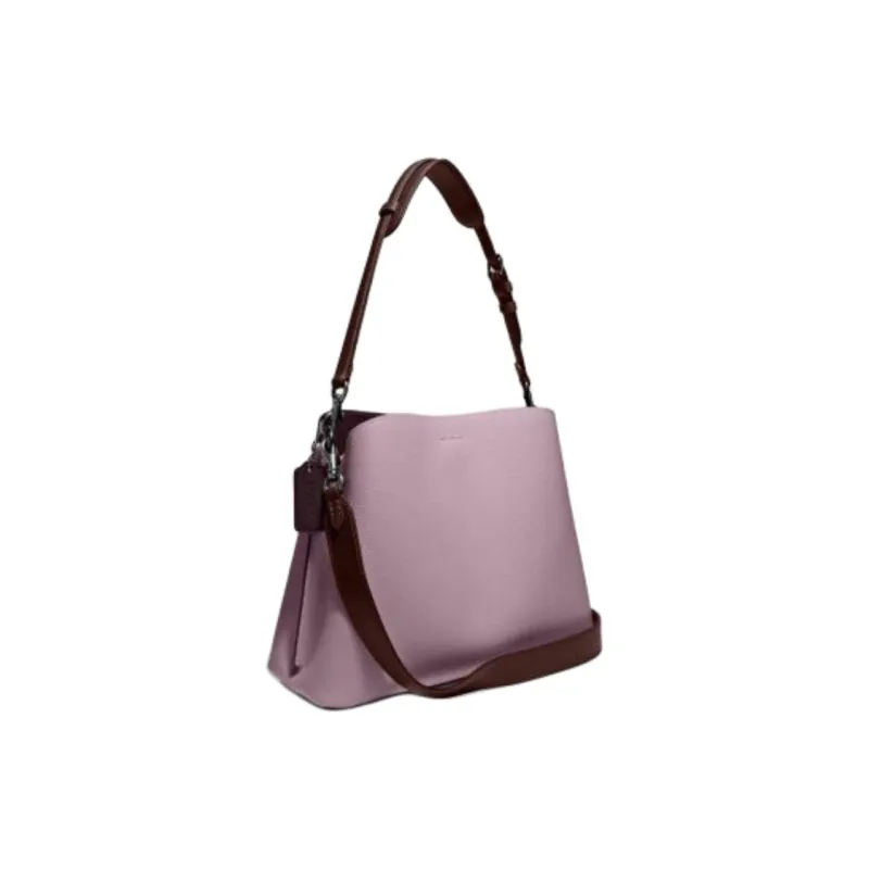 COACH Pebbled Leather Bucket Bags Shoulder Bags Women's Ice Purple-1