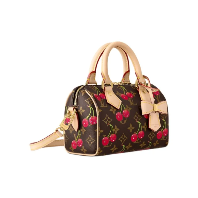 LOUIS VUITTON X Takashi Murakami Cherry Speedy Bandouliere 20 Brown Monogram-1