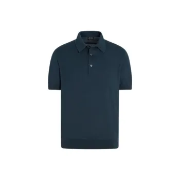 Zegna Polo Shirt Men's Dark Blue Green