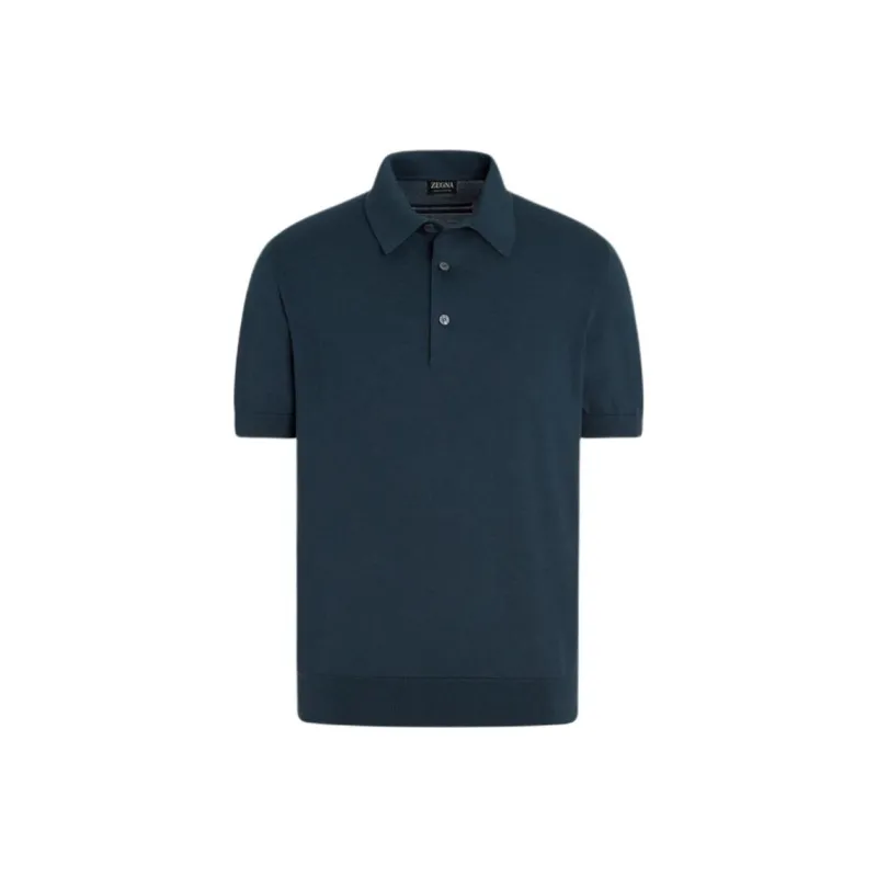 Zegna Polo Shirt Men's Dark Blue Green-0