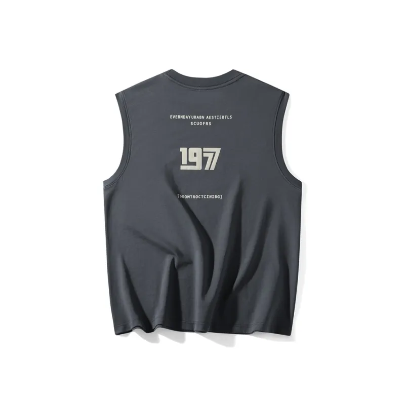 WOSAWE Trendy Fashion Tank Top Sports Vest Plus Size Loose Fit Trendy T Shirt Unisex-2
